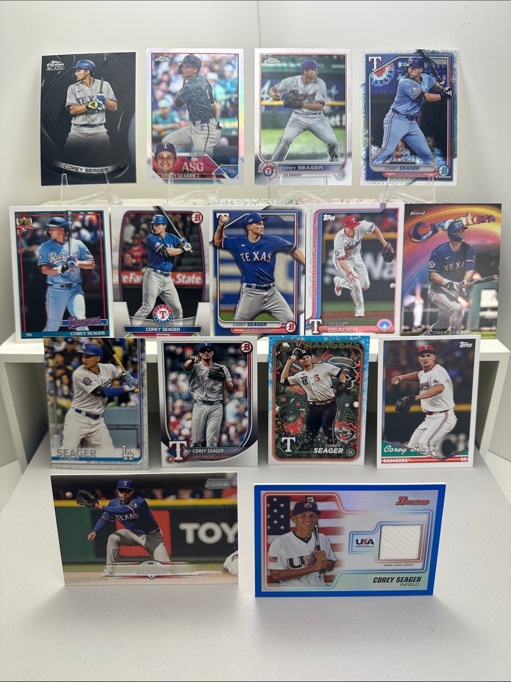Corey Seager /199 Jersey Relic Team USA Rookie card in lot of 15